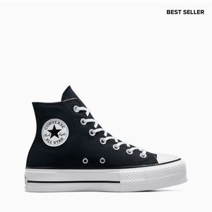 Converse black platform